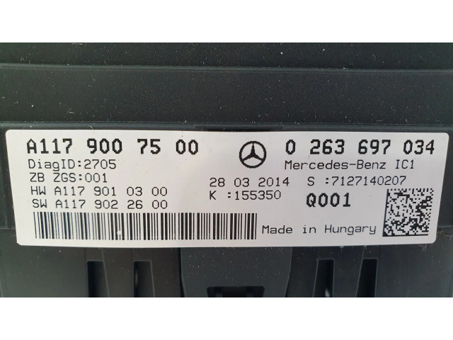 Přístrojová deska  Mercedes-Benz CLA C117 X117 W117 2015 A1179007500, A1179010300  
