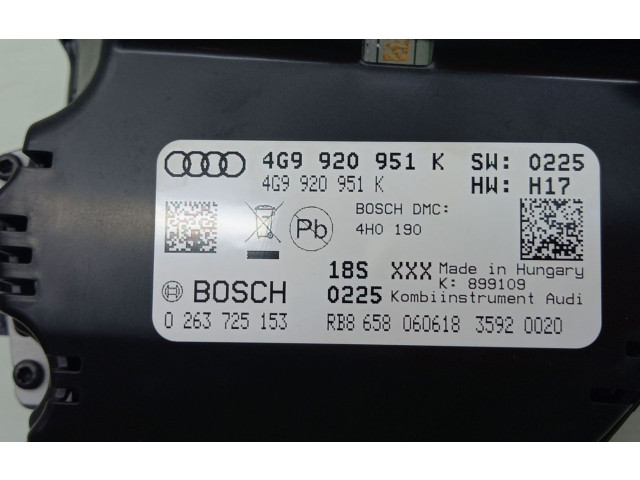 Панель приборов 4G9920951K, 4G9920951K   Audi A6 C7       