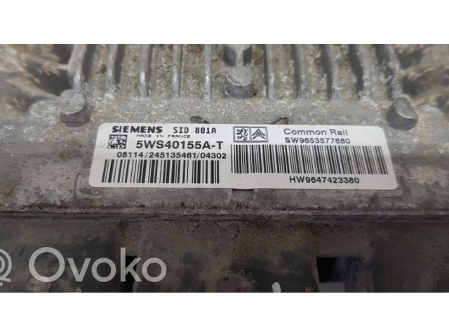 Блок управления двигателя 5WS40155AT, 9647423380   Citroen Berlingo