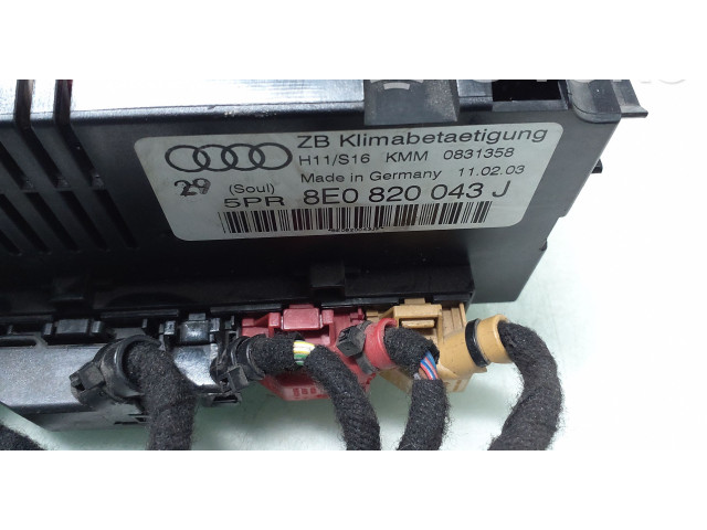 Блок управления климат-контролем 8E0820043J   Audi A4 S4 B6 8E 8H