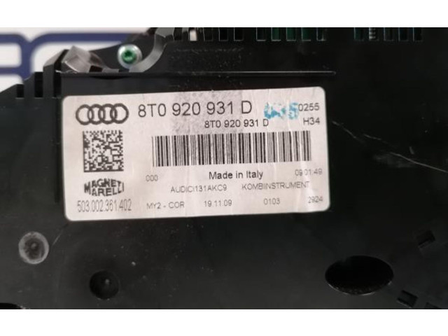 Спидометр (приборный щиток) 8T0920931D   Audi A5 Sportback 8TA 2009