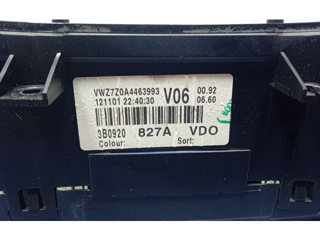 Панель приборов 3B0920827A, 3B0920827A   Volkswagen PASSAT B5.5       