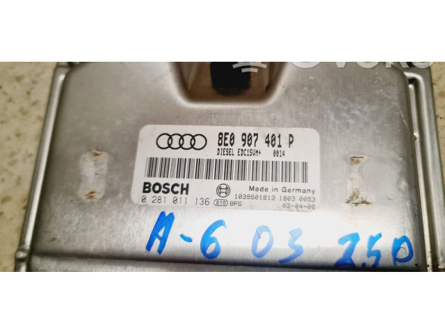 Блок управления двигателя 8E0907401P, 1039S01813   Audi A6 S6 C5 4B
