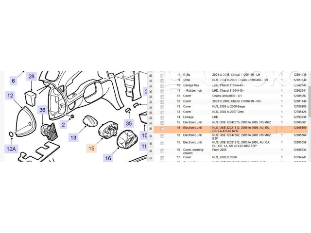 Подрулевой шлейф SRS 12805559, 32021812   Saab 9-3 Ver1