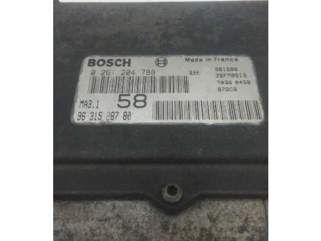 Řídící jednotka 9631528780, 0261204788   Peugeot 106 1999
