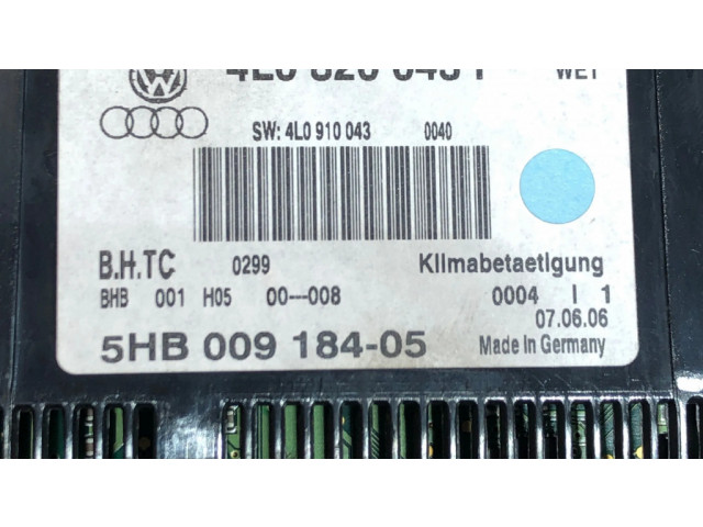 Блок управления климат-контролем 4L0820043F, 5HB00918405   Audi Q7 4L