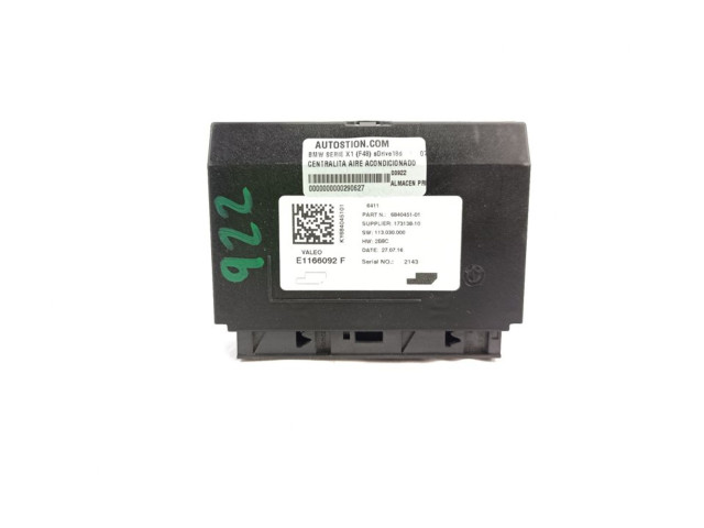 Блок управления климат-контролем 6840451   BMW X1 F48 F49