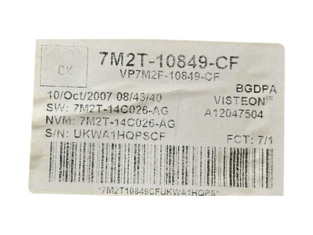 Přístrojová deska  Ford Mondeo MK IV 2008 7M2T10849CF, 7M2T14C026AG  