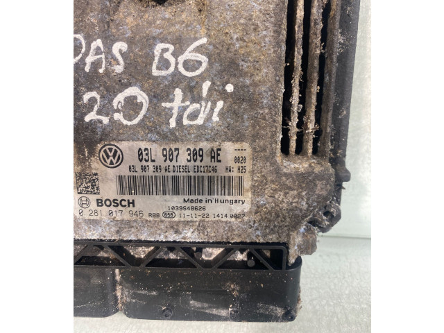 Řídící jednotka 03L907309AE, 0281017946   Volkswagen PASSAT B6 2008