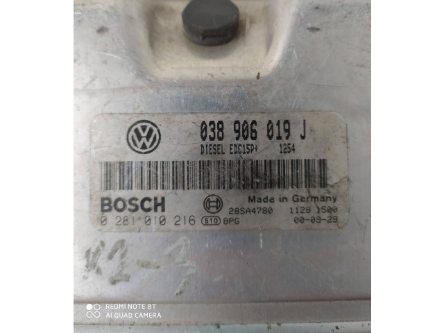 Řídící jednotka 038906019J, 0281010216   Audi A6 S6 C5 4B 2000