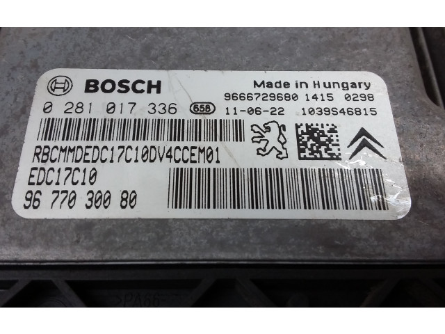 Řídící jednotka 0281017336, 96770030080   Citroen C3 2012
