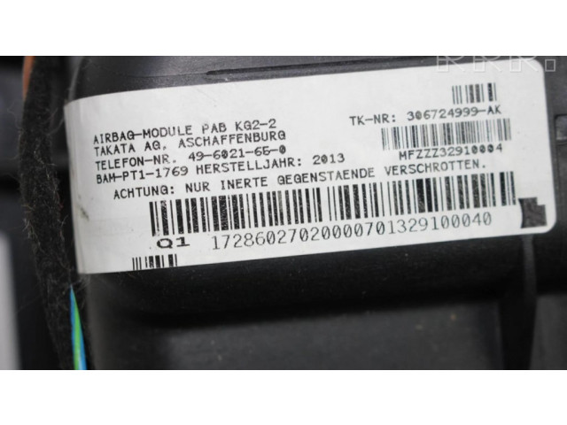 Подушка безопасности пассажира A1728602702, 496021650   Mercedes-Benz SLK R172