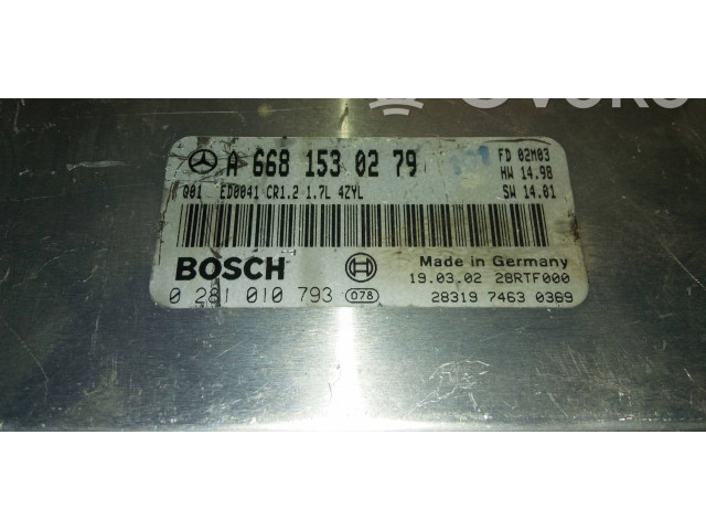 Řídící jednotka A6681530279, 28RTF000   Mercedes-Benz A W168 2003