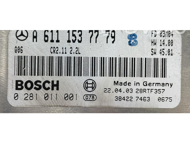 Řídící jednotka 0281011001, 0281011001   Mercedes-Benz C W203 2002
