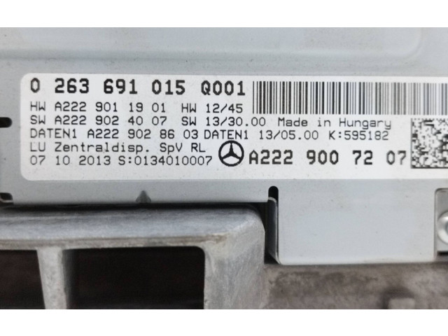 Přístrojová deska  Mercedes-Benz S W222 2014 0263691015, A2229007207  