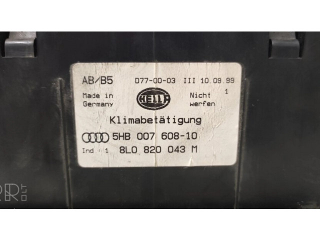 Блок управления климат-контролем 5HB00760810, 8L0820043   Audi A3 S3 8L