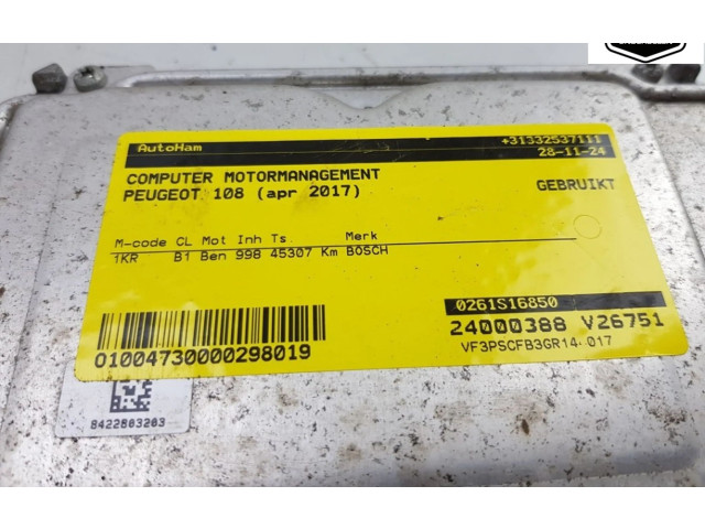 Řídící jednotka 0261S16850, 0261S16850   Peugeot 108 2017