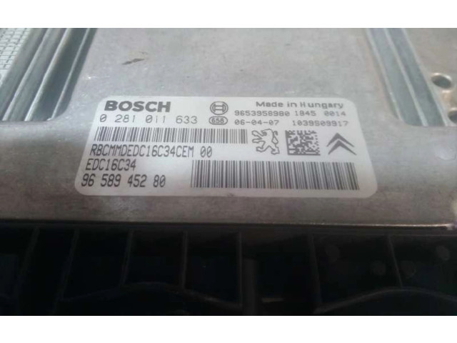 Řídící jednotka 0281011633, BOSCH   Peugeot 407 2006