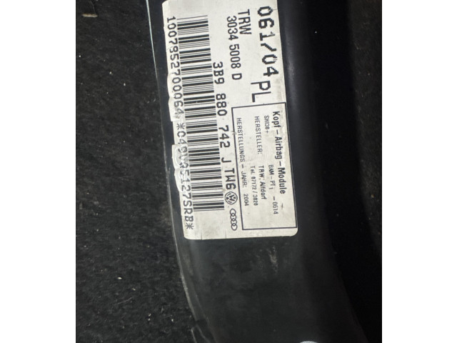 Боковая подушка безопасности 30341238B, 30345008D   Volkswagen PASSAT B5.5