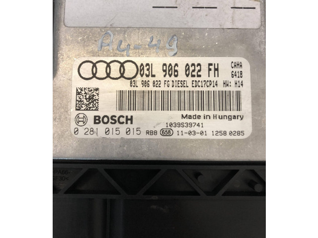 Řídící jednotka 03L906022FH, 0281015015   Audi A6 Allroad C6 2011