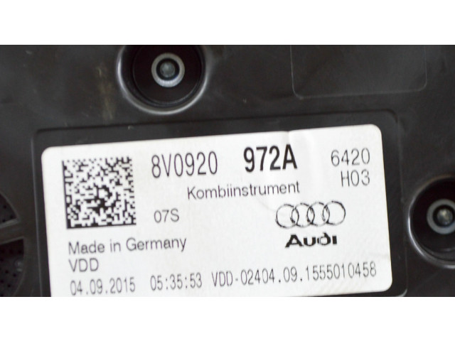 Панель приборов 8V0920972A, A2C831604000675060   Audi A3 S3 8V       