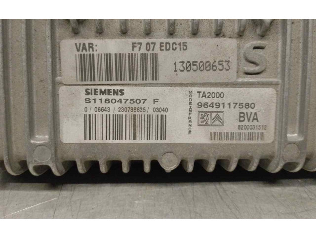 Блок управления коробкой передач 9649117580, S118047507F   Citroen C5