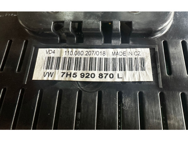 Přístrojová deska  Volkswagen Multivan T5 2006 7H5920870L, 11008020718  