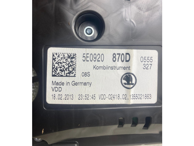 Přístrojová deska  Skoda Octavia Mk3 (5E) 2015 5E0920870D, 1355021863  