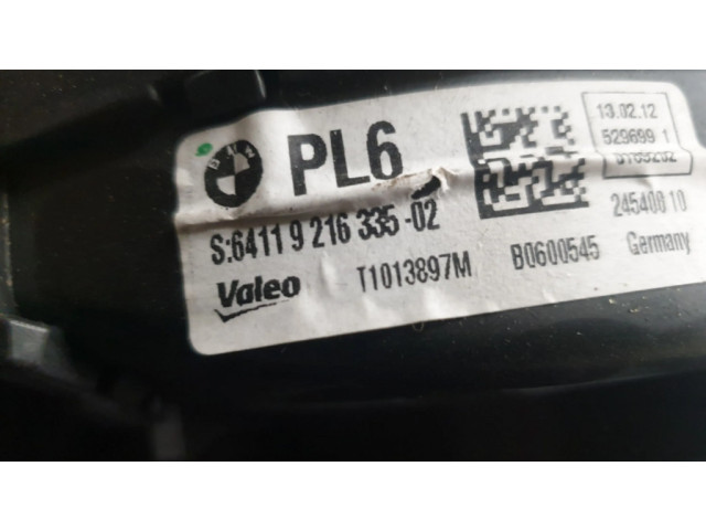Вентилятор печки    9216335   BMW 5 GT F07