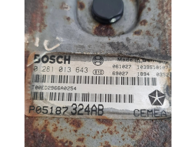 Блок управления двигателя 0281013643, 1039S18107   Jeep Grand Cherokee (WK)