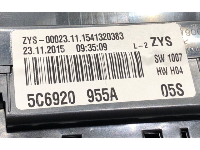 Přístrojová deska  Volkswagen Jetta VI 2016 5C6920955A  