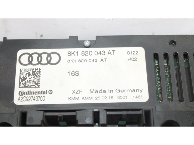 Блок управления климат-контролем 8K1520043AT   Audi A5 Sportback 8TA