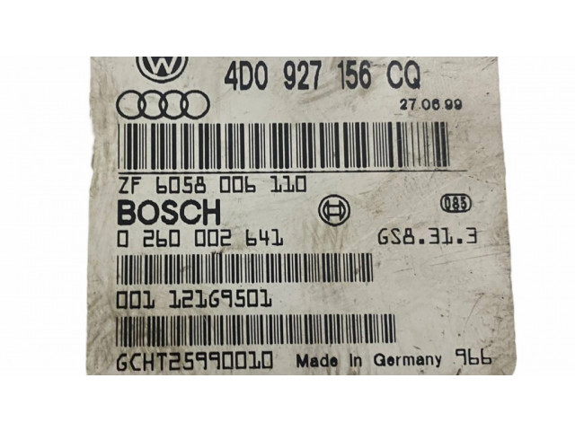 Блок управления коробкой передач 4D0927156, 0260002641   Audi A8 S8 D2 4D