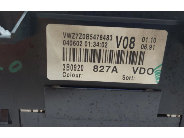 Přístrojová deska  Volkswagen PASSAT  3B0920827A  