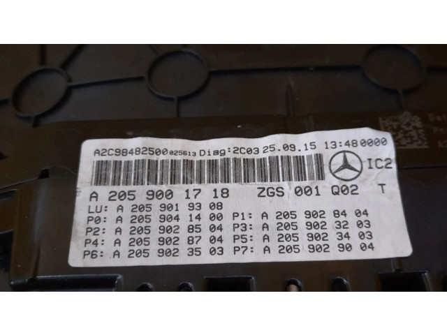Přístrojová deska  Mercedes-Benz C W205 2016 A2059001718  