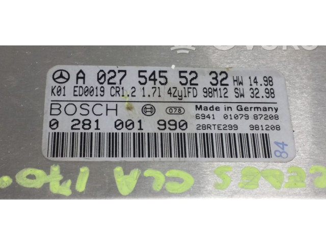 Řídící jednotka A0275455232, A0275455232   Mercedes-Benz A W168 1997