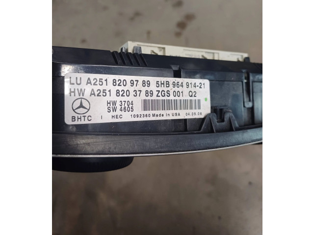 Блок управления климат-контролем A2518209789, 5HB96491421   Mercedes-Benz R W251