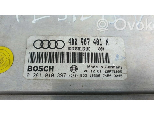 Блок управления двигателя 4D0907401N   Audi A8 S8 D2 4D