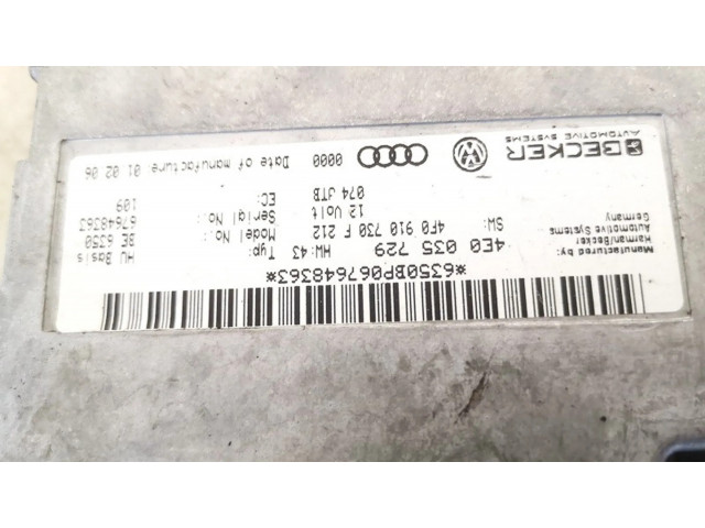 Блок управления 4e0035729, 4e0910730f   Audi A6 S6 C6 4F