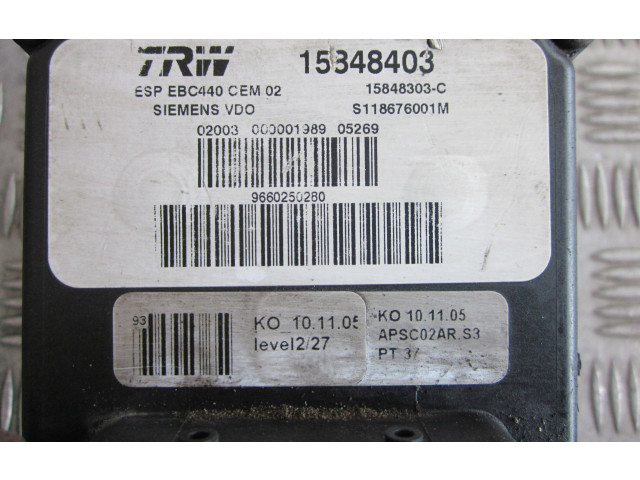 Jednotka ABS 15848403, 9660250280   Peugeot 407 2004