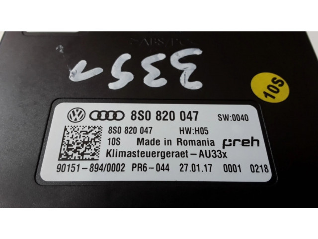 Блок управления климат-контролем 8S0820047   Audi TT TTS RS Mk3 8S