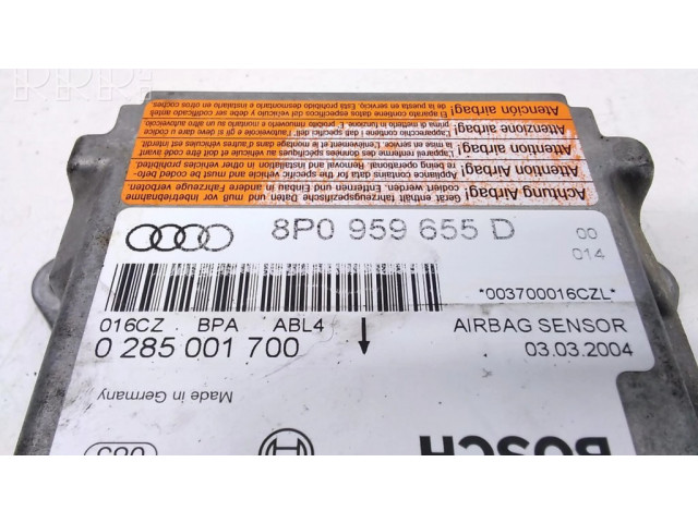 Блок подушек безопасности 8P0959655D, 0285001700   Audi A3 S3 8P