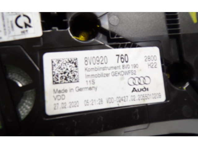 Přístrojová deska  Audi A3 8Y 2020 8V0920760, 8V0920760  