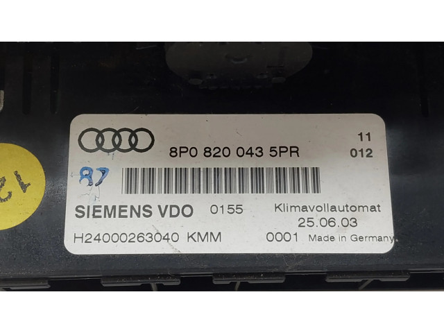 Блок управления климат-контролем 8P08200435PR   Audi A3 S3 8L