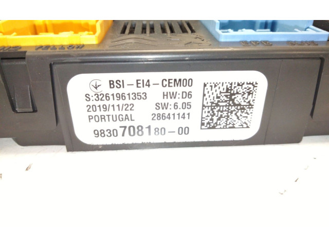 Pojistková skříňka Řídící jednotka BSM 9830708180   Peugeot 2008 II 2020