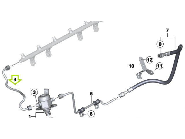 Vstřikovací lišta 7604405, 13647604405   BMW X3 F25  pro benzínový motor 2.0  