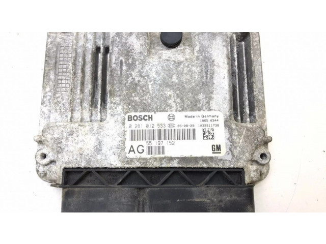 Řídící jednotka 55197152, 0281012533   Opel Vectra C 2002