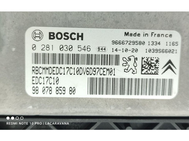 Блок управления двигателя 9807885980   Peugeot Partner