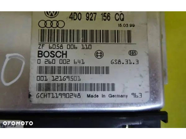Блок управления коробкой передач 4D0927156CQ, 0260002641   Audi A8 S8 D2 4D