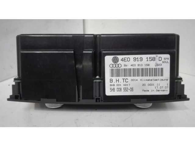Блок управления климат-контролем 4E0919158D, 5NB00855206   Audi A8 S8 D3 4E